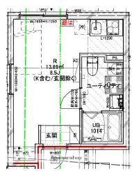クレドコート品川中延(ワンルーム/1階)の間取り写真