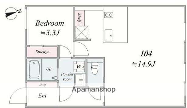 THE TRIAS296(1LDK/1階)の間取り写真