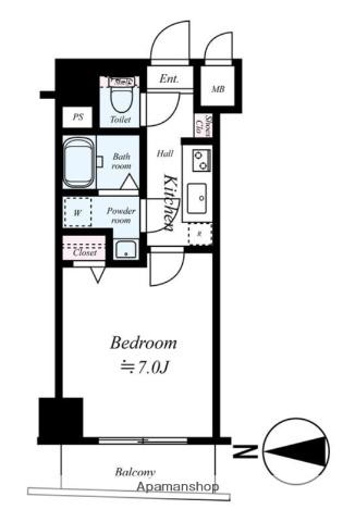 グリフィン品川大井(1K/9階)の間取り写真