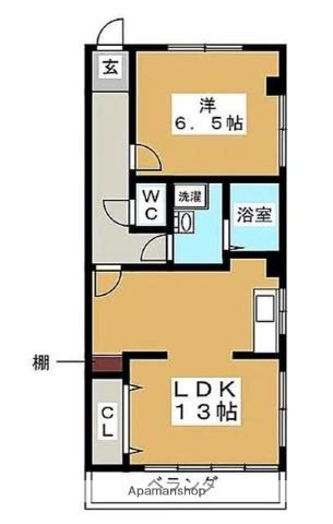 グリーンハウス(1LDK/2階)の間取り写真