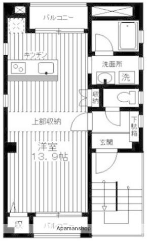 トップハウス品川(ワンルーム/3階)の間取り写真