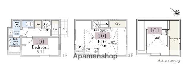 アーベインテラス久が原(1LDK/2階)の間取り写真