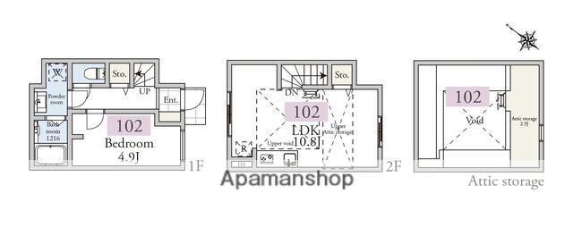 アーベインテラス久が原(1LDK/2階)の間取り写真