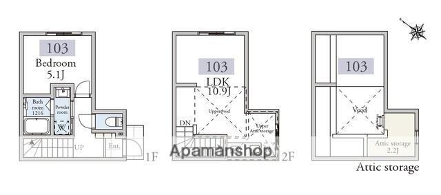 アーベインテラス久が原(1LDK/2階)の間取り写真