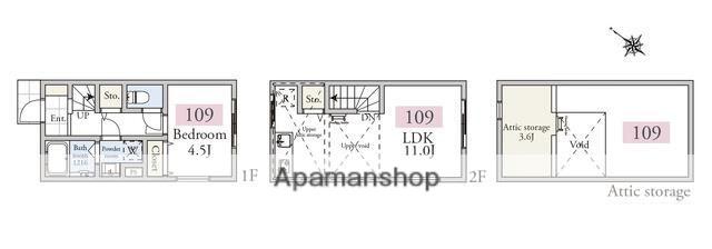 アーベインテラス久が原(1LDK/2階)の間取り写真
