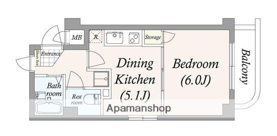 菱和パレス大森山王(1DK/1階)の間取り写真