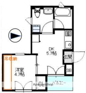 アルテ西糀谷(1DK/3階)の間取り写真