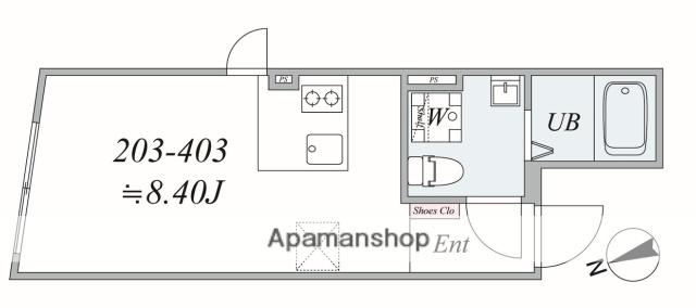 REI TRIAS(ワンルーム/3階)の間取り写真