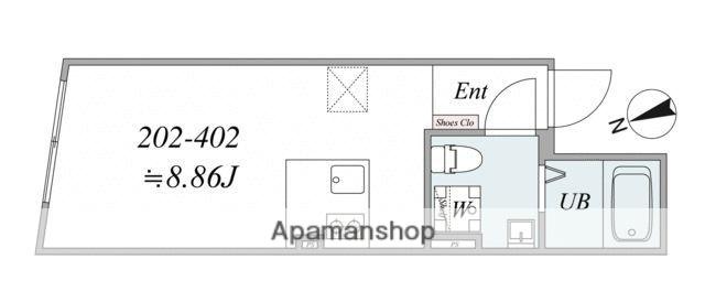 REI TRIAS(ワンルーム/4階)の間取り写真