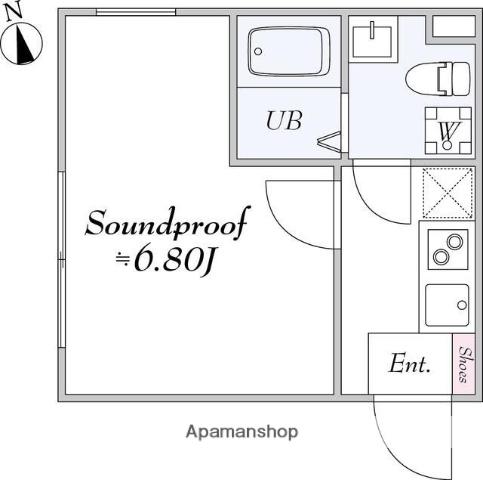 ラシクラス蒲田(1K/4階)の間取り写真