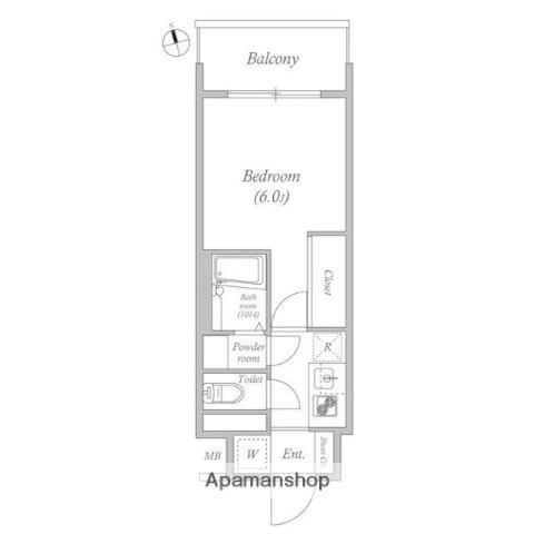 エスタート品川南大井(1K/7階)の間取り写真