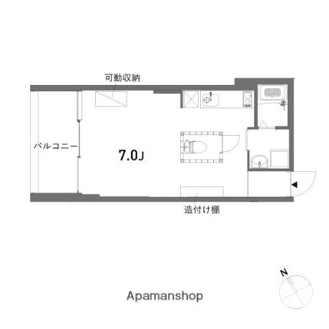 N BLDG(ワンルーム/2階)の間取り写真