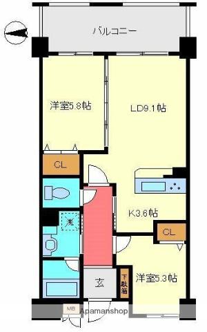 ガーデンコート蒲田(2LDK/8階)の間取り写真