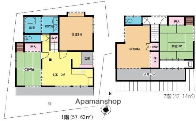 東京都大田区 2階建 築46年(4LDK)の間取り写真