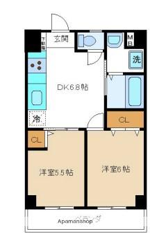 キクセイレジデンス(2DK/2階)の間取り写真