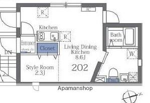 大森西テラス(ワンルーム/2階)の間取り写真