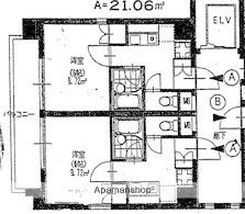リバーウッド梅屋敷(1K/4階)の間取り写真