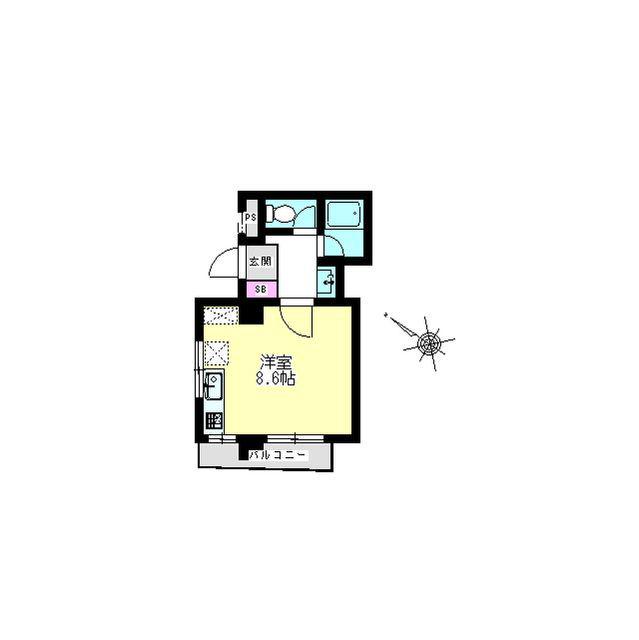 メゾン渡辺(ワンルーム/2階)の間取り写真