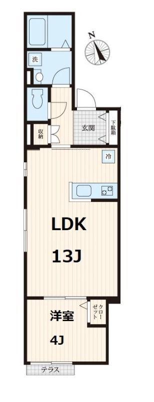 OAK VALLEY(1LDK/1階)の間取り写真
