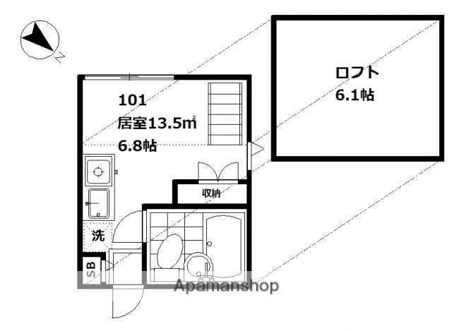 グランドール大崎(ワンルーム/1階)の間取り写真