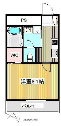 ベルカルム・ピ-ス(ワンルーム/1階)の間取り写真