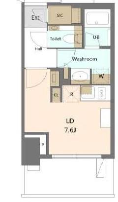 大崎ステーションレジデンス(ワンルーム/19階)の間取り写真