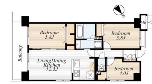 ミサワホームズ東大井(3LDK/5階)の間取り写真