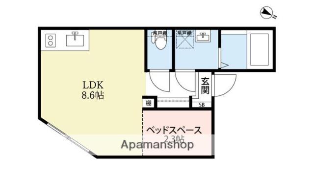 オークレスト下目黒(1LDK/2階)の間取り写真