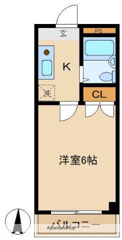 MSハイツ(1K/2階)の間取り写真