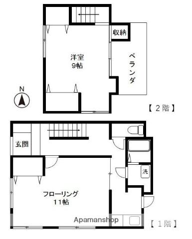 東急大井町線 大井町駅 徒歩8分 2階建 築63年(1LDK)の間取り写真