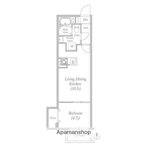 LUORE池上(1LDK/1階)の間取り写真