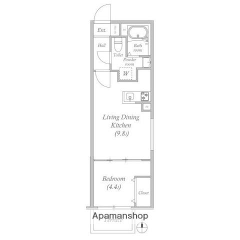 LUORE池上(1LDK/1階)の間取り写真