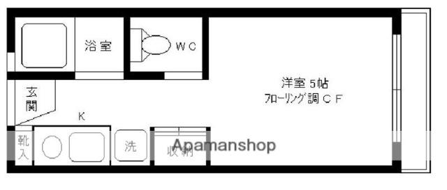 ポップヴィレッジエム(ワンルーム/1階)の間取り写真