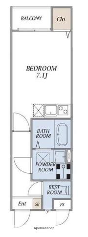 スマート・スティール 蒲田(ワンルーム/3階)の間取り写真