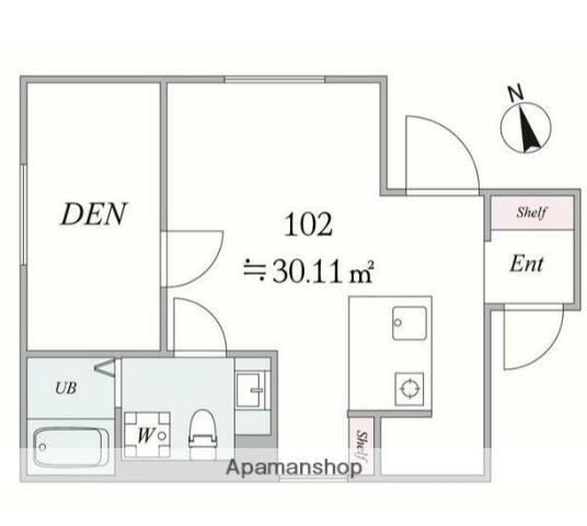 THE TRIAS TOGOSHIGINZA(1LDK/1階)の間取り写真