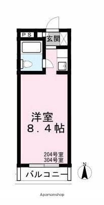 エレガンシティ池上(ワンルーム/3階)の間取り写真