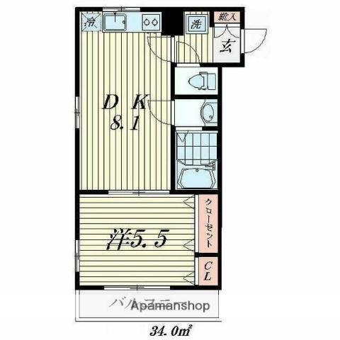 エクセルメゾンミナモト(1DK/1階)の間取り写真