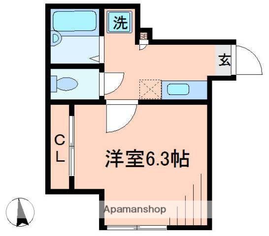 ウイングコースト羽田(1K/1階)の間取り写真