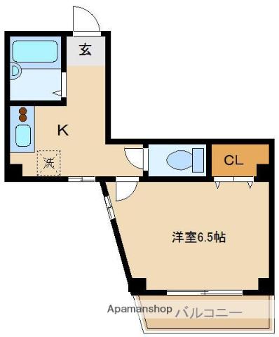 アンリシェール(1K/2階)の間取り写真