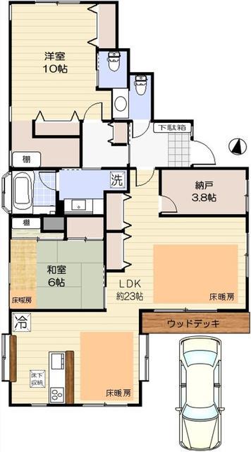 東急東横線 都立大学駅 徒歩13分 3階建 築28年(2SLDK)の間取り写真