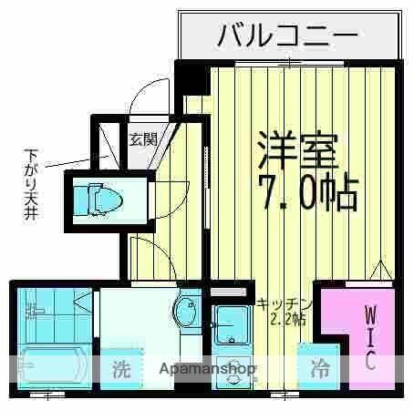 メゾンヤマ二(1K/1階)の間取り写真