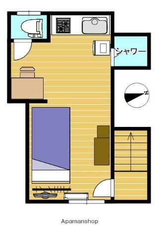日欧アパートメント(ワンルーム/2階)の間取り写真