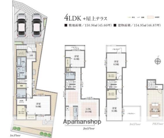 山手線 大崎駅 徒歩11分 3階建 築4年(4LDK)の間取り写真