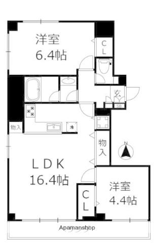 ファーイーストコンドミニアム大森(2LDK/10階)の間取り写真