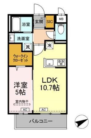 ロイジェントパークス西馬込 ロイジェントパークス西馬込308号(1LDK/3階)の間取り写真