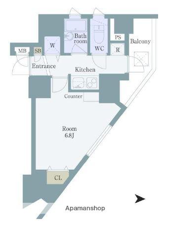 ドルチェ板橋区役所前・弐番館(1K/8階)の間取り写真