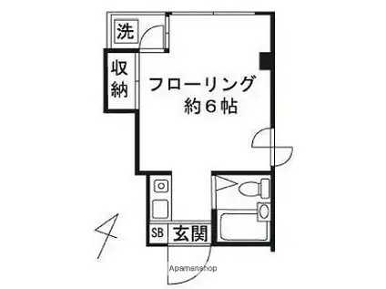 駒込MSビル(ワンルーム/4階)の間取り写真