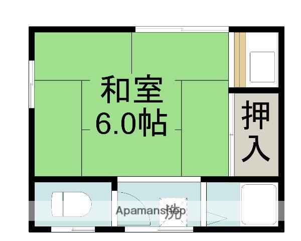 東山荘(1K/2階)の間取り写真