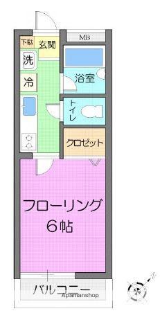 TOM106(1K/1階)の間取り写真