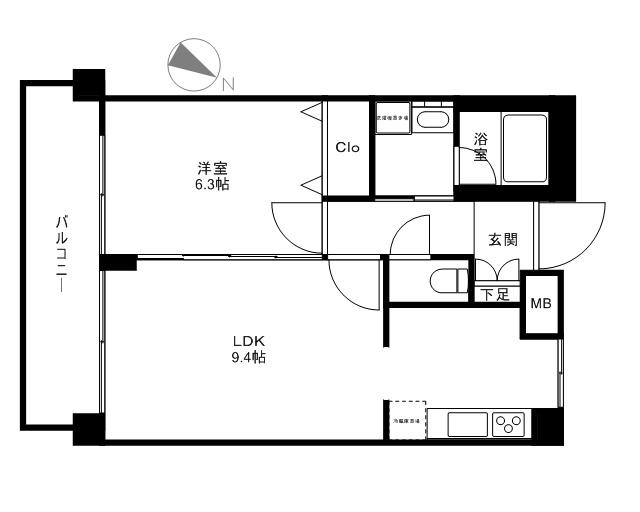 ガーデン板橋氷川町(1LDK/5階)の間取り写真
